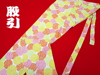 義若オリジナル激安セール柄股引き　牡丹菊（黄オレンジ）